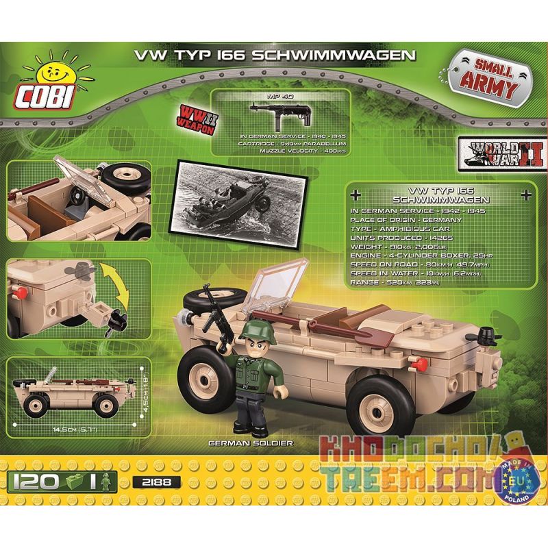 COBI 2188 non  XE LỘI NƯỚC VW166 bộ đồ chơi xếp lắp ráp ghép mô hình Military Army VW TYP 166 SCHWIMMWAGEN Quân Sự Bộ Đội 120 khối COBI 2188 non  XE LỘI NƯỚC VW166 bộ đồ chơi xếp lắp ráp ghép mô hình Military Army VW TYP 166 SCHWIMMWAGEN Quân Sự Bộ Đội 120 khối