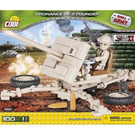 COBI 2189 non  QF 2 POUNDER bộ đồ chơi xếp lắp ráp ghép mô hình Military Army ORDNANCE QF 2-POUNDER Quân Sự Bộ Đội 100 khối