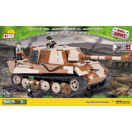COBI 2484 non  HUNTING TIGER XUẤT KHẨU BATTLE VI bộ đồ chơi xếp lắp ráp ghép mô hình Military Army SD. KFZ. 186 JAGDPANZER VI Quân Sự Bộ Đội 565 khối