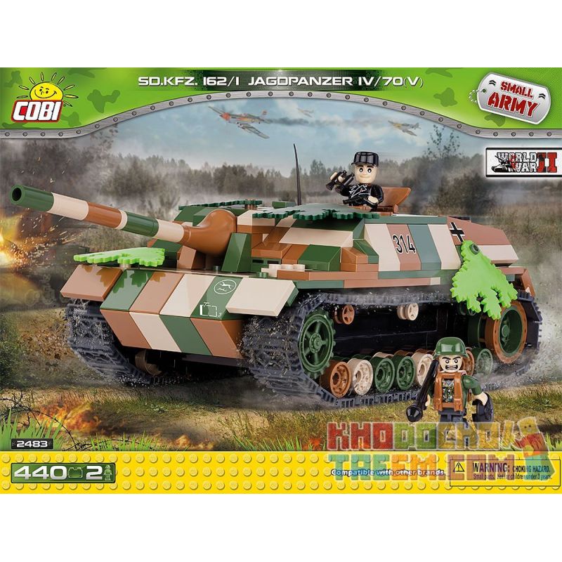 COBI 2483 non Lego KHU TRỤC HẠM TIGER IV bộ đồ chơi xếp lắp ráp ghép mô hình Military Army SD.KFZ.162/1 JAGDPANZER IV/70(V) Quân Sự Bộ Đội 440 khối