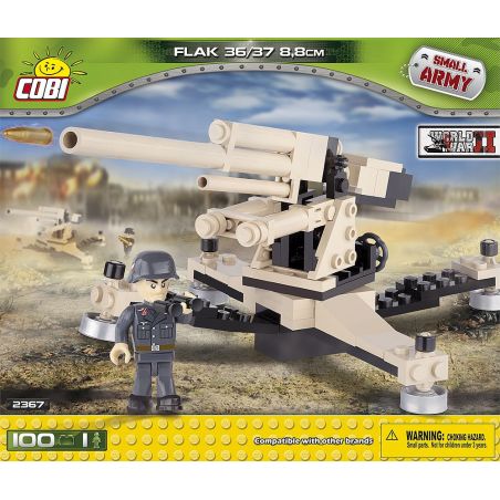 COBI 2367 WD-5550 5550 WD5550 non  SÚNG PHÒNG KHÔNG 88 MM bộ đồ chơi xếp lắp ráp ghép mô hình Military Army FLAK 36/37 8.8 CM Quân Sự Bộ Đội 100 khối