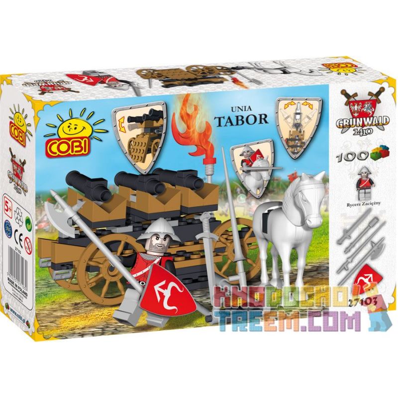 COBI 27103 non  TRẠI bộ đồ chơi xếp lắp ráp ghép mô hình Medieval Castle TABOR FORT Chiến Tranh Trung Cổ 100 khối