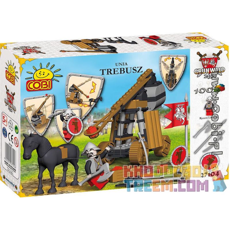 COBI 27107 27104 non  NGƯỜI NÉM ĐÁ bộ đồ chơi xếp lắp ráp ghép mô hình Medieval Castle TREBUCHET Chiến Tranh Trung Cổ 100 khối