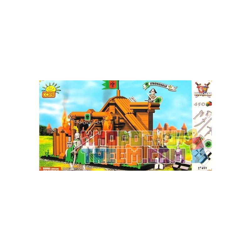 COBI 27451 27450 non Lego PHÁO ĐÀI bộ đồ chơi xếp lắp ráp ghép mô hình Medieval Castle STRONGHOLD Chiến Tranh Trung Cổ 450 khối