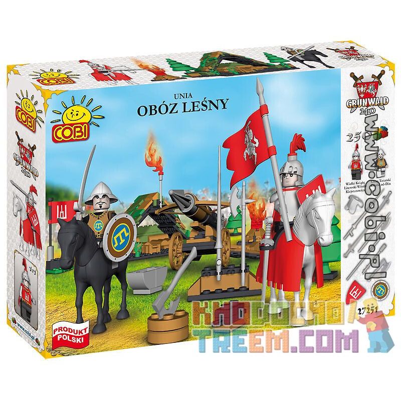 COBI 27251 non Lego TRẠI RỪNG bộ đồ chơi xếp lắp ráp ghép mô hình Medieval Castle OBÓZ LEŚNY (UNIA) Chiến Tranh Trung Cổ 250 khối