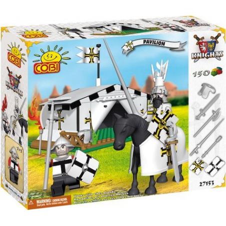 COBI 27151 27153 non  CÁI LỀU bộ đồ chơi xếp lắp ráp ghép mô hình Medieval Castle PAVILION Chiến Tranh Trung Cổ 150 khối