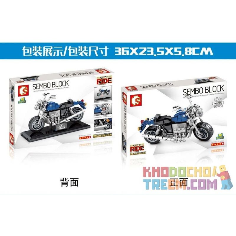 SEMBO 701206 non  XE TAY GA HONDA VALKYIE bộ đồ chơi xếp lắp ráp ghép mô hình Motorcycle Motorbike Xe Hai Bánh 317 khối