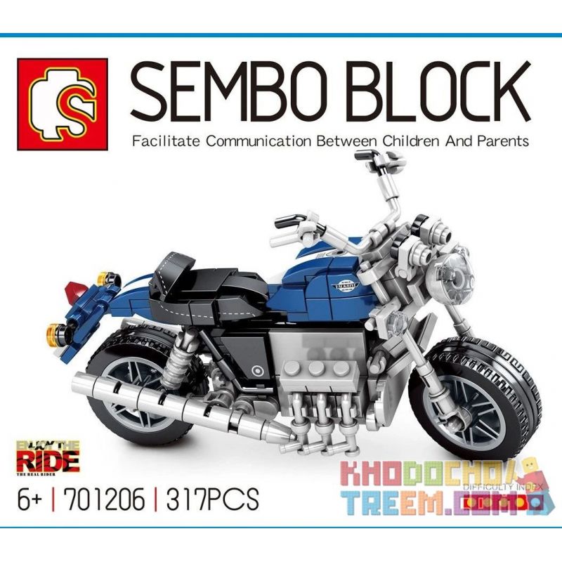 SEMBO 701206 non  XE TAY GA HONDA VALKYIE bộ đồ chơi xếp lắp ráp ghép mô hình Motorcycle Motorbike Xe Hai Bánh 317 khối