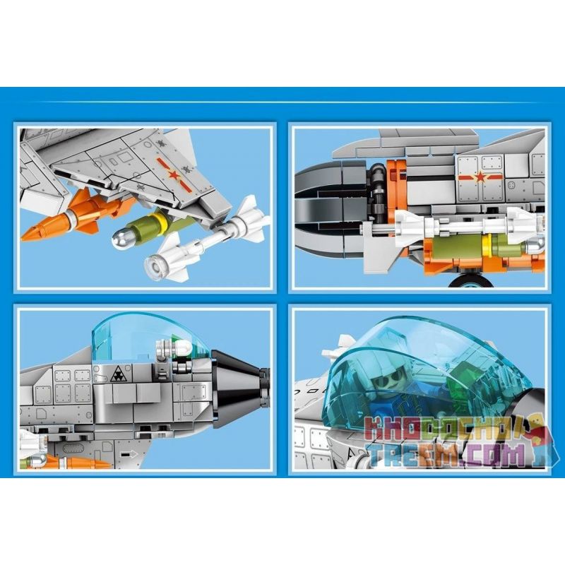 SEMBO 202124 non  PHIÊN BẢN Q CỦA TIÊM KÍCH J-10B TRUNG QUỐC bộ đồ chơi xếp lắp ráp ghép mô hình Military Army J-10B FIGHTER AIRCRAFT Quân Sự Bộ Đội 338 khối