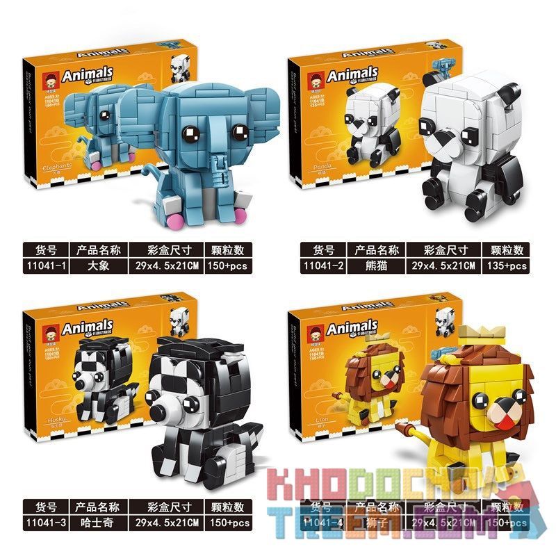 RUIZHI BEE 11041-1 11041-2 11041-3 11041-4 11041B Xếp hình kiểu Lego Technic BRICKHEADZ Animal Cartoon Zoo 4 Types Of Elephant, Panda, Husky, Lion 4 Loại Voi, Gấu Trúc, Husky, Sư Tử gồm 4 hộp nhỏ 585 RUIZHI BEE 11041-1 11041-2 11041-3 11041-4 11041B Xếp hình kiểu Lego Technic BRICKHEADZ Animal Cartoon Zoo 4 Types Of Elephant, Panda, Husky, Lion 4 Loại Voi, Gấu Trúc, Husky, Sư Tử gồm 4 hộp nhỏ 585