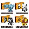 RUIZHI BEE 11041B non  4 LOẠI VOI GẤU TRÚC HUSKY SƯ TỬ bộ đồ chơi xếp lắp ráp ghép mô hình Brickheadz ANIMAL Nhân Vật Đầu To 585 khối