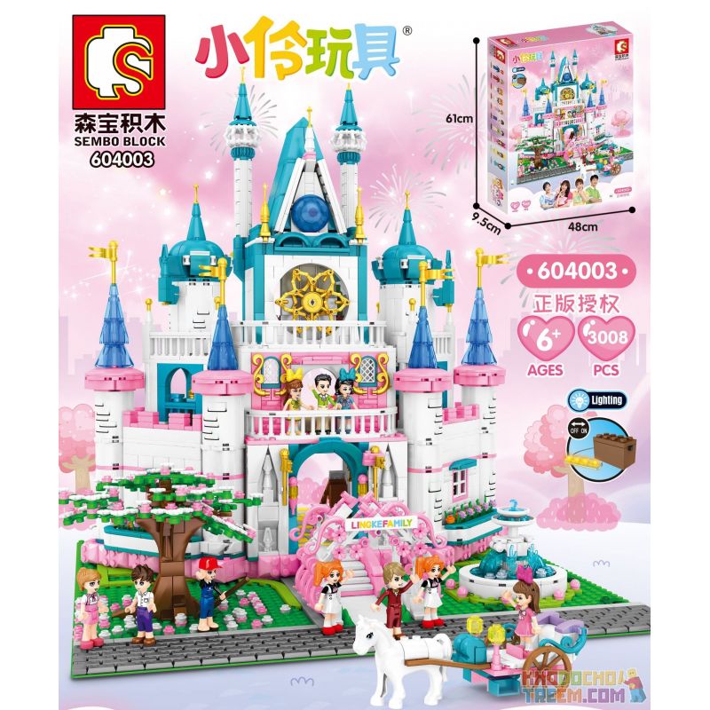 SEMBO 604003 Xếp hình kiểu Lego FRIENDS 小 伶 玩 Light Princess Castle Lâu đài Công Chúa ánh Sáng 3008 khối SEMBO 604003 Xếp hình kiểu Lego FRIENDS 小 伶 玩 Light Princess Castle Lâu đài Công Chúa ánh Sáng 3008 khối
