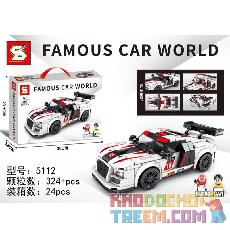 SHENG YUAN SY 5112 Xếp hình kiểu Lego RACERS Famous Car World Luxury Car World Audi 324 khối SHENG YUAN SY 5112 Xếp hình kiểu Lego RACERS Famous Car World Luxury Car World Audi 324 khối