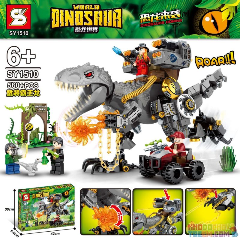 SHENG YUAN SY SY1510 1510 Xếp hình kiểu Lego JURASSIC WORLD Dinosaurs Coming Dinosaur World Tyrannosaurus Rex 560 khối SHENG YUAN SY SY1510 1510 Xếp hình kiểu Lego JURASSIC WORLD Dinosaurs Coming Dinosaur World Tyrannosaurus Rex 560 khối