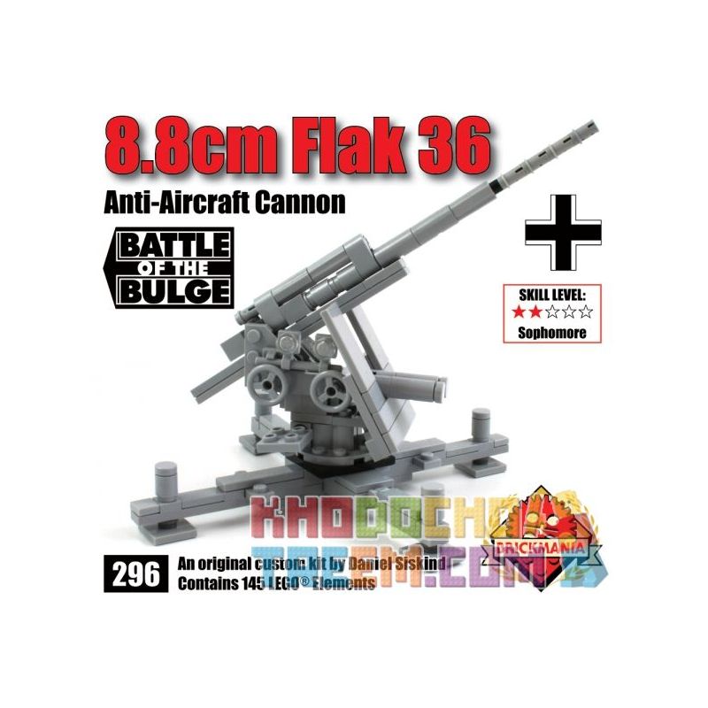 BRICKMANIA 296-BUNDLE BUNDLE 296BUNDLE Xếp hình kiểu Lego MILITARY ARMY Air Defense Bundle Flak 36 + Luftwaffe Figure Air Defense Bundle 36-year Anti-aircraft Gun + German Air Force Minifigure Súng Ph BRICKMANIA 296-BUNDLE BUNDLE 296BUNDLE Xếp hình kiểu Lego MILITARY ARMY Air Defense Bundle Flak 36 + Luftwaffe Figure Air Defense Bundle 36-year Anti-aircraft Gun + German Air Force Minifigure Súng Ph