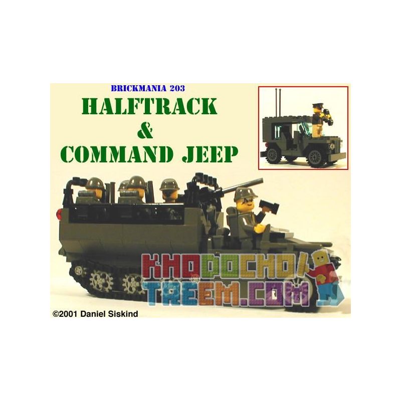 BRICKMANIA 203 Xếp hình kiểu Lego MILITARY ARMY WW2 Halftrack And Command Jeep WWII Half-tracked Vehicle And Command Jeep Xe Bán Tải Trong Thế Chiến II Và Xe Jeep Chỉ Huy 342 khối BRICKMANIA 203 Xếp hình kiểu Lego MILITARY ARMY WW2 Halftrack And Command Jeep WWII Half-tracked Vehicle And Command Jeep Xe Bán Tải Trong Thế Chiến II Và Xe Jeep Chỉ Huy 342 khối