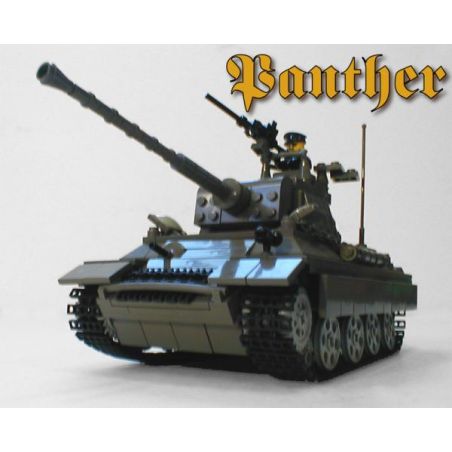 BRICKMANIA 208 non  XE TĂNG SỐ 5 PANTHER bộ đồ chơi xếp lắp ráp ghép mô hình Military Army PZKFZ V AUSF G “PANTHER” TANK Quân Sự Bộ Đội 857 khối