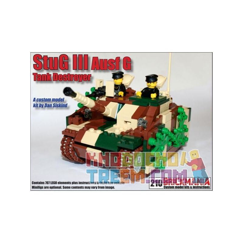 BRICKMANIA 210 Xếp hình kiểu Lego MILITARY ARMY StuG III Ausf G (Ambush Camouflage) Assault Gun No. 3 (Ambush Camouflage) Súng Tấn Công Số 3 (Ngụy Trang Phục Kích) 707 khối BRICKMANIA 210 Xếp hình kiểu Lego MILITARY ARMY StuG III Ausf G (Ambush Camouflage) Assault Gun No. 3 (Ambush Camouflage) Súng Tấn Công Số 3 (Ngụy Trang Phục Kích) 707 khối