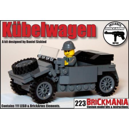 BRICKMANIA 223B non  XE THÙNG LOẠI 82 (XÁM ĐEN) bộ đồ chơi xếp lắp ráp ghép mô hình Military Army KÜBELWAGEN (DARK GRAY) Quân Sự Bộ Đội 111 khối