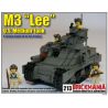 BRICKMANIA 213 non  TĂNG HẠNG TRUNG M3 "LI" bộ đồ chơi xếp lắp ráp ghép mô hình Military Army M3 “LEE” MEDIUM TANK Quân Sự Bộ Đội 840 khối