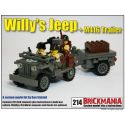 BRICKMANIA 214 non Lego WILLIS JEEP + ĐOẠN GIỚI THIỆU M416 bộ đồ chơi xếp lắp ráp ghép mô hình Military Army WILLYS JEEP + M416 TRAILER Quân Sự Bộ Đội 201 khối