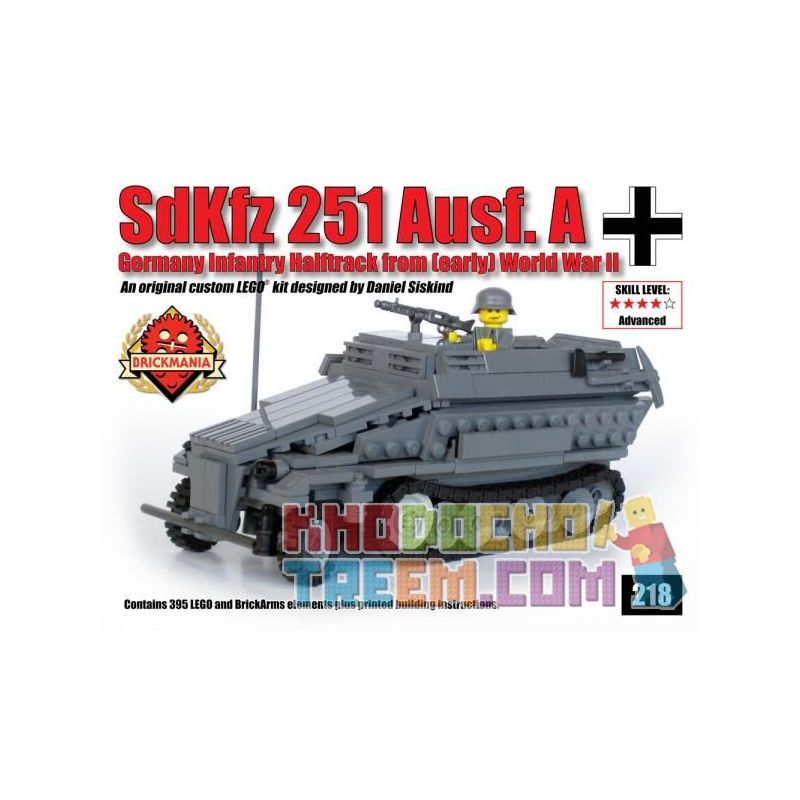 BRICKMANIA 218 Xếp hình kiểu Lego MILITARY ARMY SdKfz 251 Ausf A SdKfz 251 Half-track Vehicle Xe Bán Tải SdKfz 251 395 khối BRICKMANIA 218 Xếp hình kiểu Lego MILITARY ARMY SdKfz 251 Ausf A SdKfz 251 Half-track Vehicle Xe Bán Tải SdKfz 251 395 khối