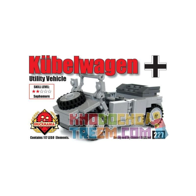 BRICKMANIA 227 Xếp hình kiểu Lego MILITARY ARMY Kübelwagen (V2) Type 82 Barrel Car (V2) Xe Thùng Kiểu 82 (V2) 117 khối BRICKMANIA 227 Xếp hình kiểu Lego MILITARY ARMY Kübelwagen (V2) Type 82 Barrel Car (V2) Xe Thùng Kiểu 82 (V2) 117 khối