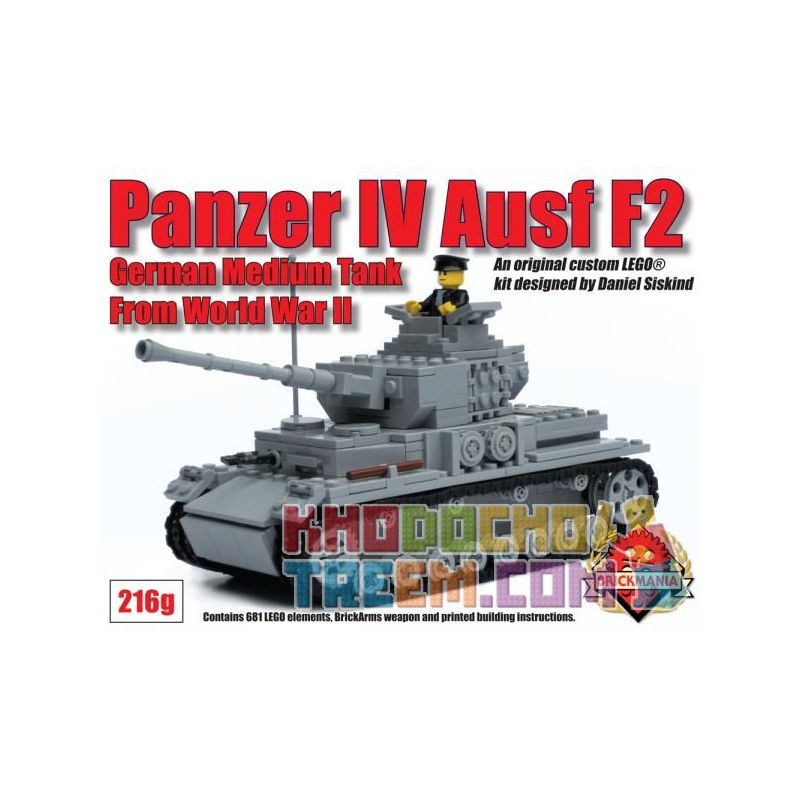 BRICKMANIA 216G Xếp hình kiểu Lego MILITARY ARMY Panzer IV Ausf F2 Tank Four Xe Tăng Bốn 720 khối BRICKMANIA 216G Xếp hình kiểu Lego MILITARY ARMY Panzer IV Ausf F2 Tank Four Xe Tăng Bốn 720 khối