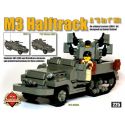 BRICKMANIA 225 non Lego M3 NỬA ĐƯỜNG bộ đồ chơi xếp lắp ráp ghép mô hình Military Army M3 HALFTRACK Quân Sự Bộ Đội 585 khối