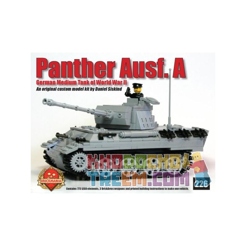 BRICKMANIA 226 Xếp hình kiểu Lego MILITARY ARMY Panther Ausf A Leopard Tank Type A Xe Tăng Leopard Loại A 773 khối BRICKMANIA 226 Xếp hình kiểu Lego MILITARY ARMY Panther Ausf A Leopard Tank Type A Xe Tăng Leopard Loại A 773 khối
