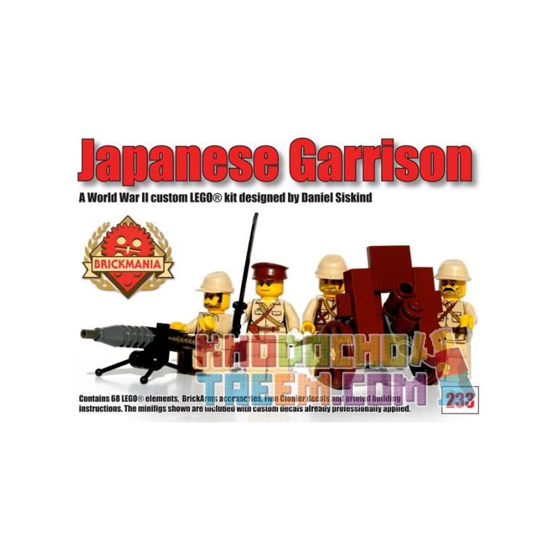 BRICKMANIA 233 non Lego NHÀ TÙ NHẬT BẢN bộ đồ chơi xếp lắp ráp ghép mô hình Military Army JAPANESE GARRISON Quân Sự Bộ Đội 68 khối