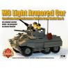 BRICKMANIA 234 non  XE BỌC THÉP M8 bộ đồ chơi xếp lắp ráp ghép mô hình Military Army M8 LIGHT ARMORED CAR Quân Sự Bộ Đội 351 khối