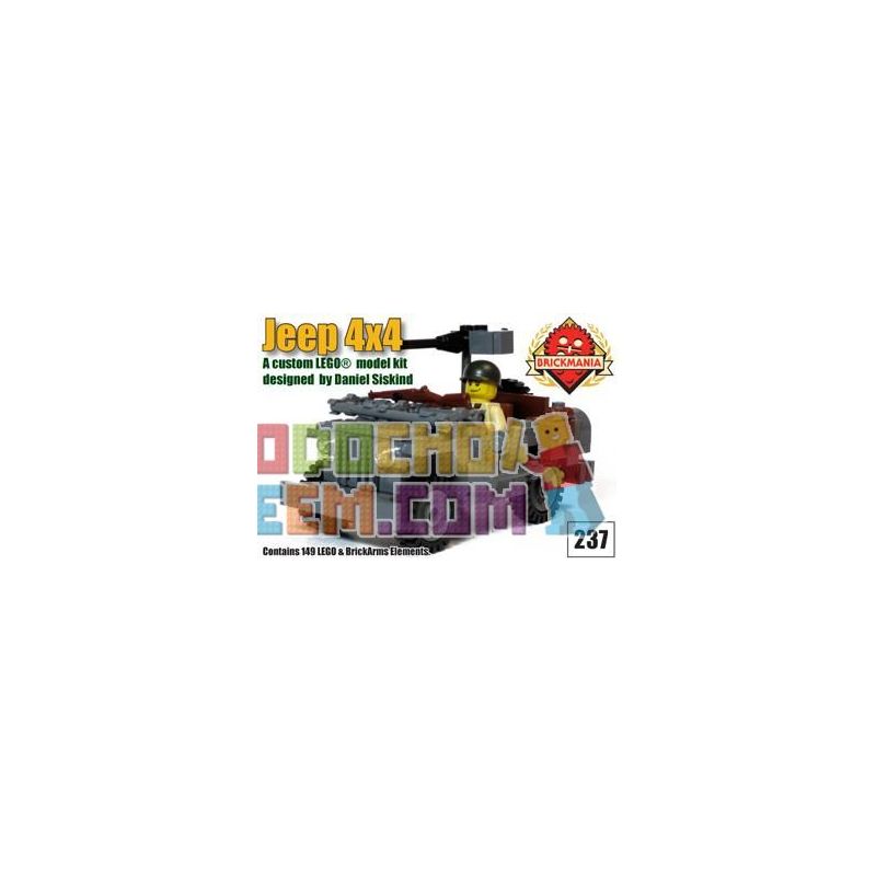 BRICKMANIA 237 Xếp hình kiểu Lego MILITARY ARMY Jeep 4×4 Xe Jeep 4 × 4 149 khối BRICKMANIA 237 Xếp hình kiểu Lego MILITARY ARMY Jeep 4×4 Xe Jeep 4 × 4 149 khối