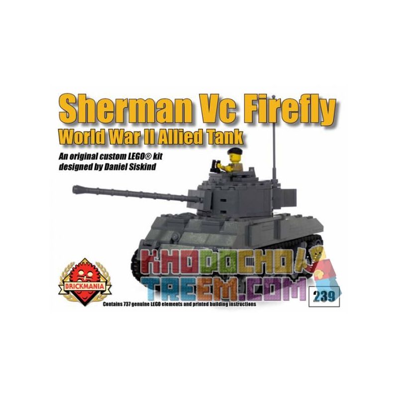 BRICKMANIA 239 Xếp hình kiểu Lego MILITARY ARMY Sherman Vc Firefly Sherman Firefly 737 khối BRICKMANIA 239 Xếp hình kiểu Lego MILITARY ARMY Sherman Vc Firefly Sherman Firefly 737 khối