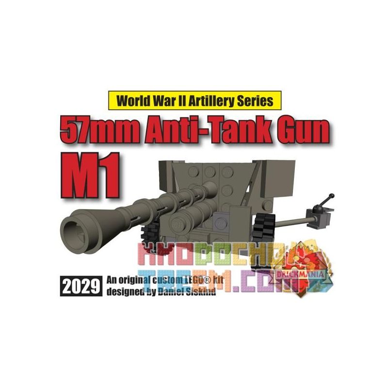 BRICKMANIA 2029 Xếp hình kiểu Lego MILITARY ARMY M1 57mm Anti-tank Gun Súng Chống Tăng M1 57mm 72 khối BRICKMANIA 2029 Xếp hình kiểu Lego MILITARY ARMY M1 57mm Anti-tank Gun Súng Chống Tăng M1 57mm 72 khối