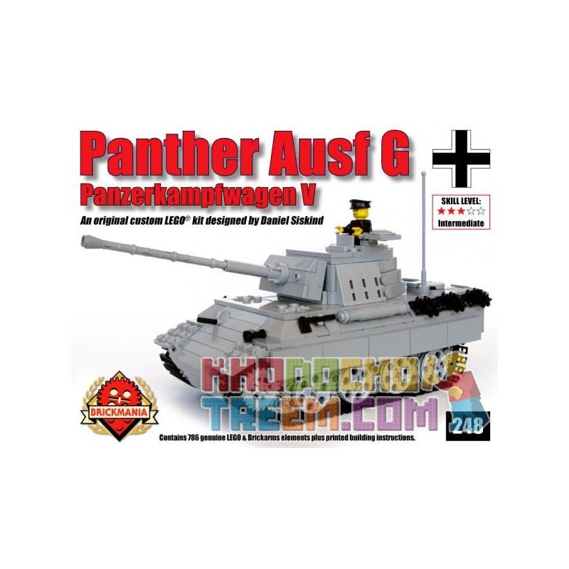 BRICKMANIA 248 Xếp hình kiểu Lego MILITARY ARMY Panther Ausf G – V2 (Gray) Leopard Tank Type G-V2 (Gray) Xe Tăng Leopard Loại G-V2 (Xám) 787 khối BRICKMANIA 248 Xếp hình kiểu Lego MILITARY ARMY Panther Ausf G – V2 (Gray) Leopard Tank Type G-V2 (Gray) Xe Tăng Leopard Loại G-V2 (Xám) 787 khối