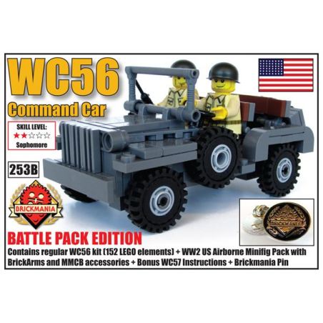 BRICKMANIA 253B non  GÓI CHIẾN ĐẤU XE CHỈ HUY WC56 bộ đồ chơi xếp lắp ráp ghép mô hình Military Army WC56 COMMAND CAR BATTLE PACK Quân Sự Bộ Đội 164 khối