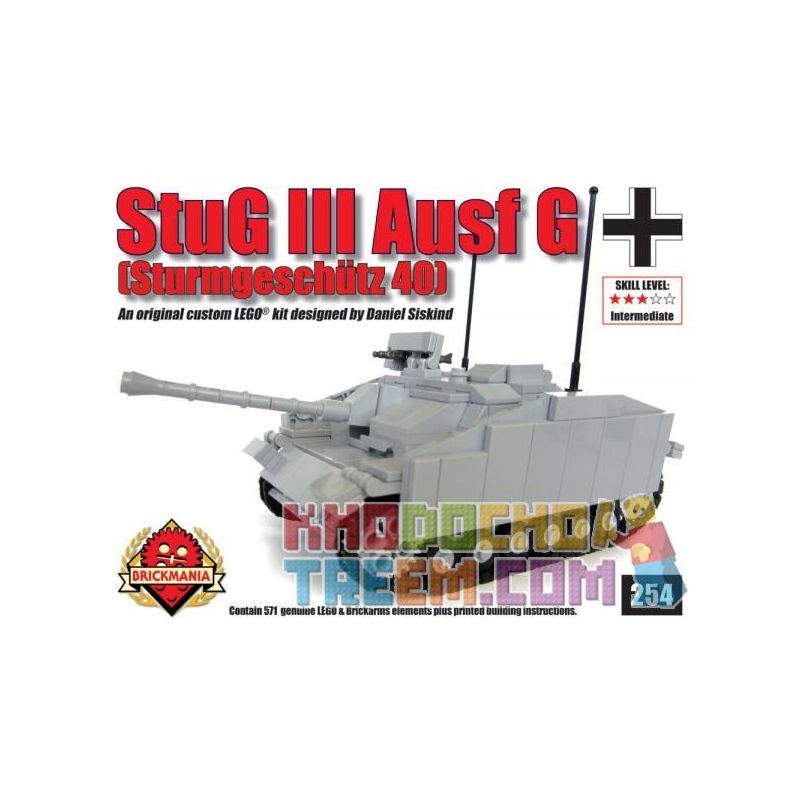 BRICKMANIA 254 Xếp hình kiểu Lego MILITARY ARMY StuG III Ausf G – Sturmgeschutz 41 No. 3 Assault Gun Type G Súng Tấn Công Số 3 Kiểu G 571 khối BRICKMANIA 254 Xếp hình kiểu Lego MILITARY ARMY StuG III Ausf G – Sturmgeschutz 41 No. 3 Assault Gun Type G Súng Tấn Công Số 3 Kiểu G 571 khối