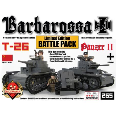 BRICKMANIA 265 non  GÓI CHIẾN ĐẤU BARBAROSSA 41 bộ đồ chơi xếp lắp ráp ghép mô hình Military Army BARBAROSSA ’41 BATTLE PACK Quân Sự Bộ Đội 916 khối