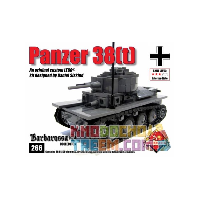 BRICKMANIA 266 Xếp hình kiểu Lego MILITARY ARMY Panzer 38(t) Tank LT-38 Tank Xe Tăng LT-38 388 khối BRICKMANIA 266 Xếp hình kiểu Lego MILITARY ARMY Panzer 38(t) Tank LT-38 Tank Xe Tăng LT-38 388 khối