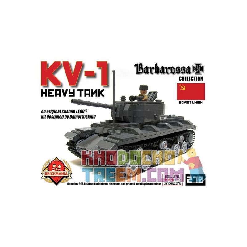 BRICKMANIA 270 Xếp hình kiểu Lego MILITARY ARMY KV-1 Heavy Tank Xe Tăng Hạng Nặng KV-1 698 khối BRICKMANIA 270 Xếp hình kiểu Lego MILITARY ARMY KV-1 Heavy Tank Xe Tăng Hạng Nặng KV-1 698 khối