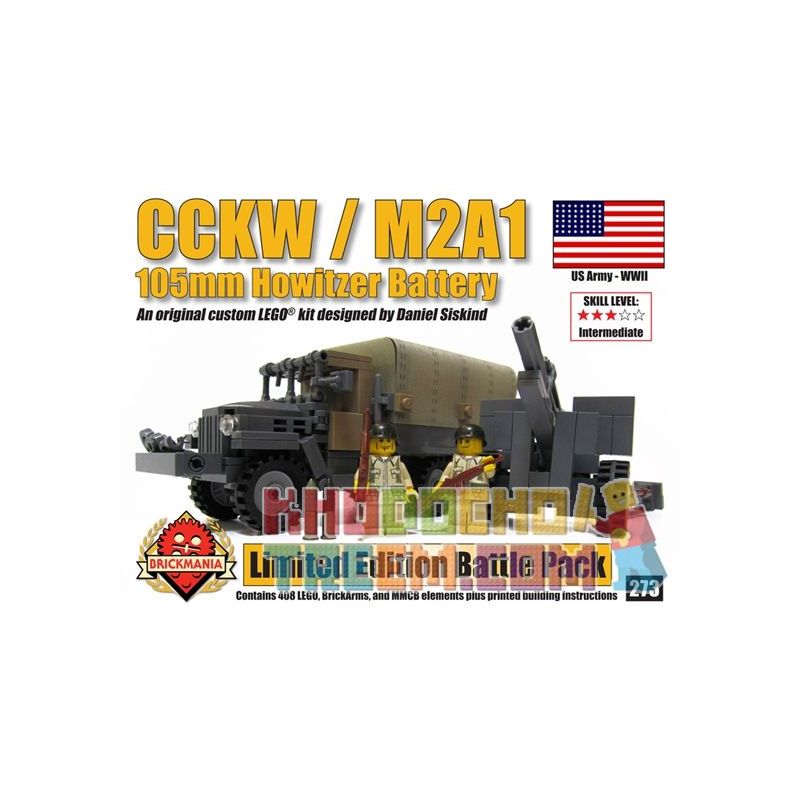 BRICKMANIA 273 Xếp hình kiểu Lego MILITARY ARMY CCKW + M2A1 Battle Pack CCKW + M2A1 Combat Pack Gói Chiến đấu CCKW + M2A1 408 khối BRICKMANIA 273 Xếp hình kiểu Lego MILITARY ARMY CCKW + M2A1 Battle Pack CCKW + M2A1 Combat Pack Gói Chiến đấu CCKW + M2A1 408 khối