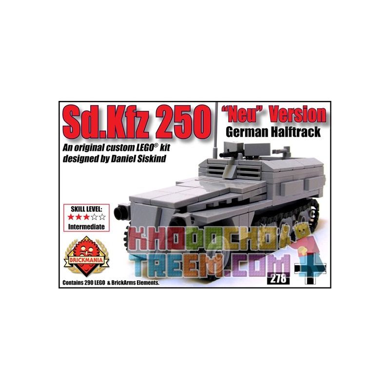 BRICKMANIA 278 Xếp hình kiểu Lego MILITARY ARMY SdKfz 250 “Neu” Version SdKfz 250 Half-tracked Vehicle "Neu" Version Phiên Bản "Neu" Xe Bán Xích SdKfz 250 290 khối BRICKMANIA 278 Xếp hình kiểu Lego MILITARY ARMY SdKfz 250 “Neu” Version SdKfz 250 Half-tracked Vehicle "Neu" Version Phiên Bản "Neu" Xe Bán Xích SdKfz 250 290 khối