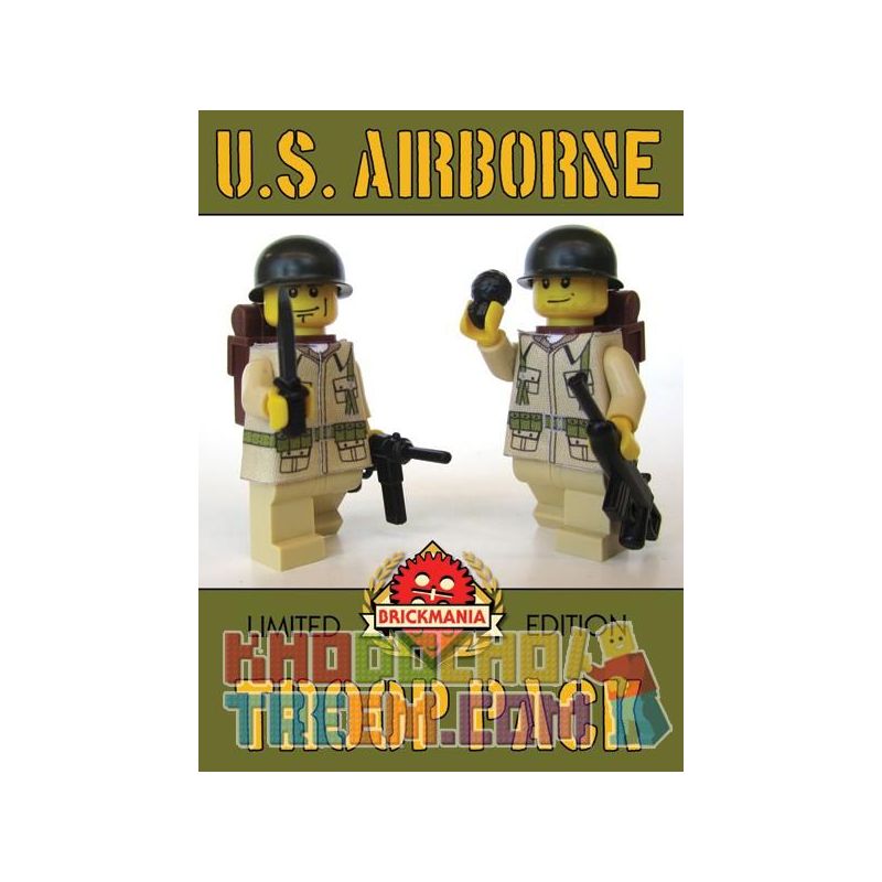 BRICKMANIA 903A non Lego GÓI LÍNH DÙ MỸ TRONG THẾ CHIẾN II (V2) bộ đồ chơi xếp lắp ráp ghép mô hình Military Army WWII US AIRBORNE TROOP PACK (V2) Quân Sự Bộ Đội 8 khối