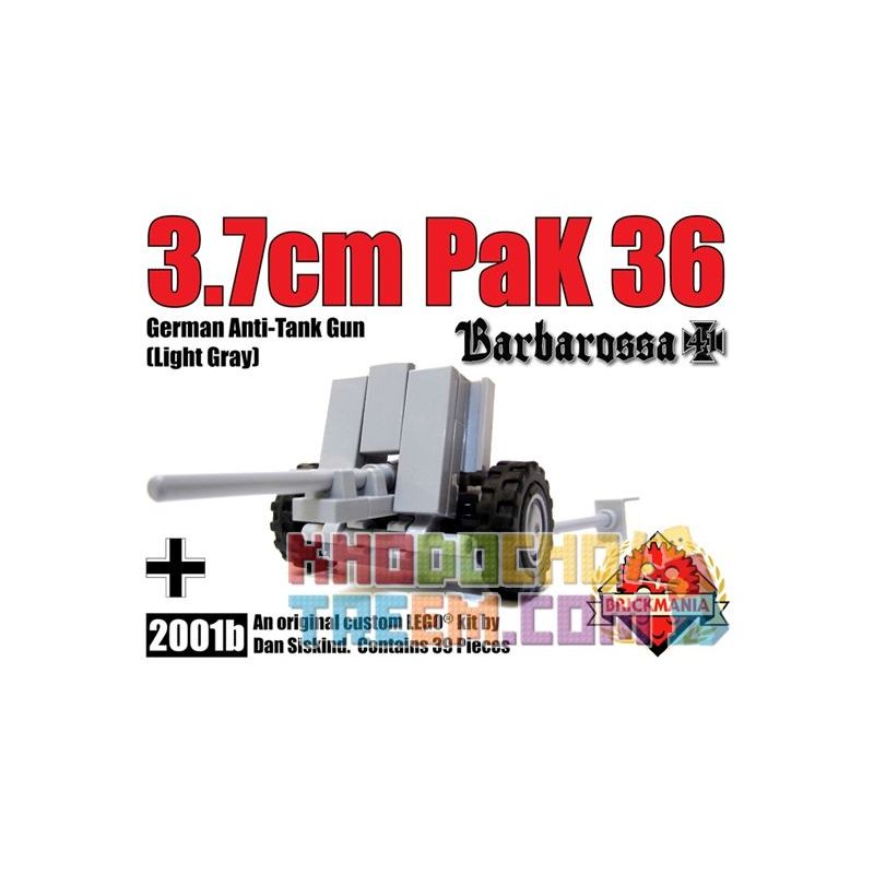 BRICKMANIA 2001B Xếp hình kiểu Lego MILITARY ARMY PaK 36 3.7cm Anti-Tank Gun – Light Gray PaK 36 Anti-tank Gun-light Gray Súng Chống Tăng PaK 36 Màu Xám Nhạt 39 khối BRICKMANIA 2001B Xếp hình kiểu Lego MILITARY ARMY PaK 36 3.7cm Anti-Tank Gun – Light Gray PaK 36 Anti-tank Gun-light Gray Súng Chống Tăng PaK 36 Màu Xám Nhạt 39 khối