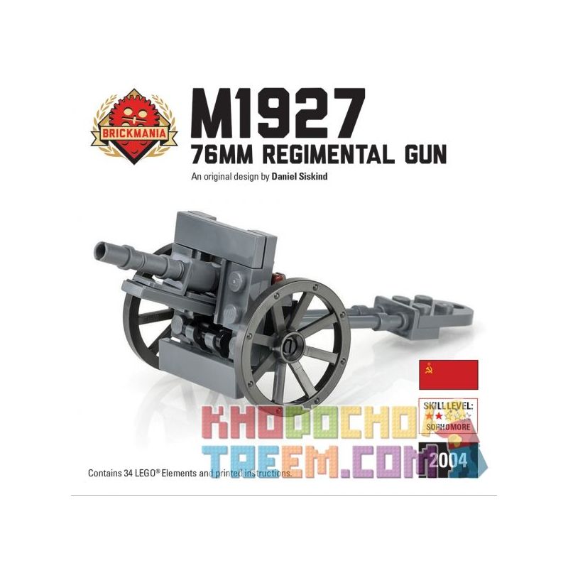 BRICKMANIA 2004 Xếp hình kiểu Lego MILITARY ARMY M1927 76mm Regimental Gun M1927 Type 76mm Infantry Gun Súng Bộ Binh M1927 Loại 76mm 34 khối BRICKMANIA 2004 Xếp hình kiểu Lego MILITARY ARMY M1927 76mm Regimental Gun M1927 Type 76mm Infantry Gun Súng Bộ Binh M1927 Loại 76mm 34 khối