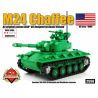 BRICKMANIA 255G non  XE TĂNG M24 XIAFEI (XANH LỤC) bộ đồ chơi xếp lắp ráp ghép mô hình Military Army M24 CHAFFEE (GREEN) Quân Sự Bộ Đội 280 khối