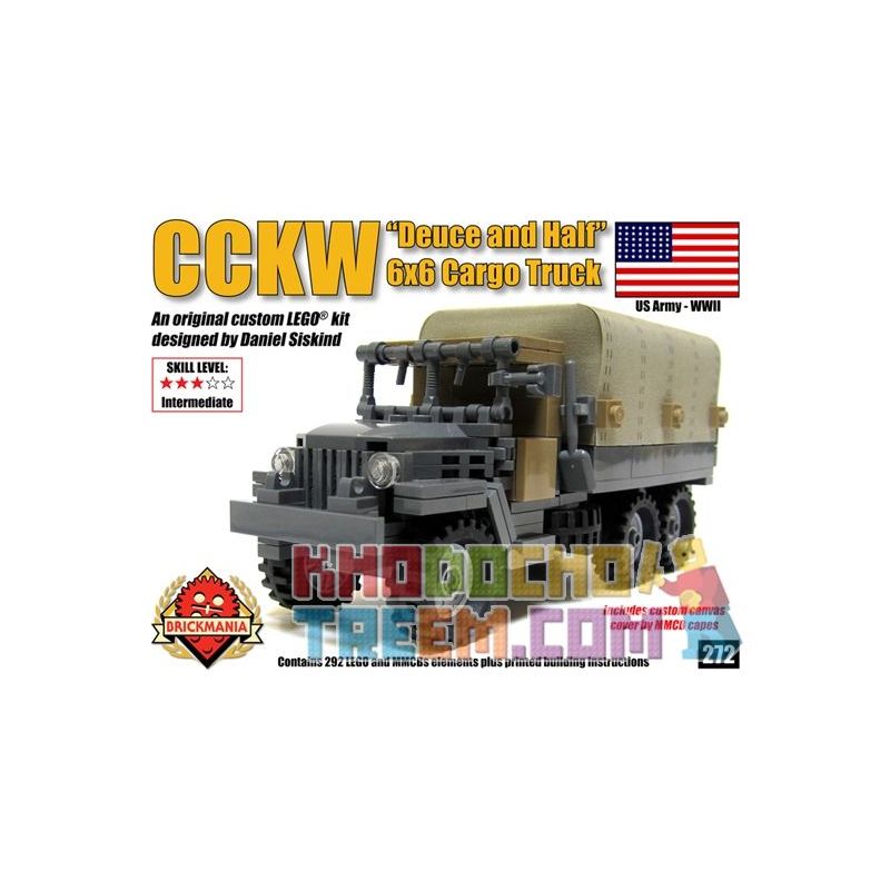 BRICKMANIA 272 Xếp hình kiểu Lego MILITARY ARMY CCKW “Deuce And A Half” 6×6 Cargo Truck CCKW 6×6 Truck Xe Tải CCKW 6 × 6 292 khối BRICKMANIA 272 Xếp hình kiểu Lego MILITARY ARMY CCKW “Deuce And A Half” 6×6 Cargo Truck CCKW 6×6 Truck Xe Tải CCKW 6 × 6 292 khối