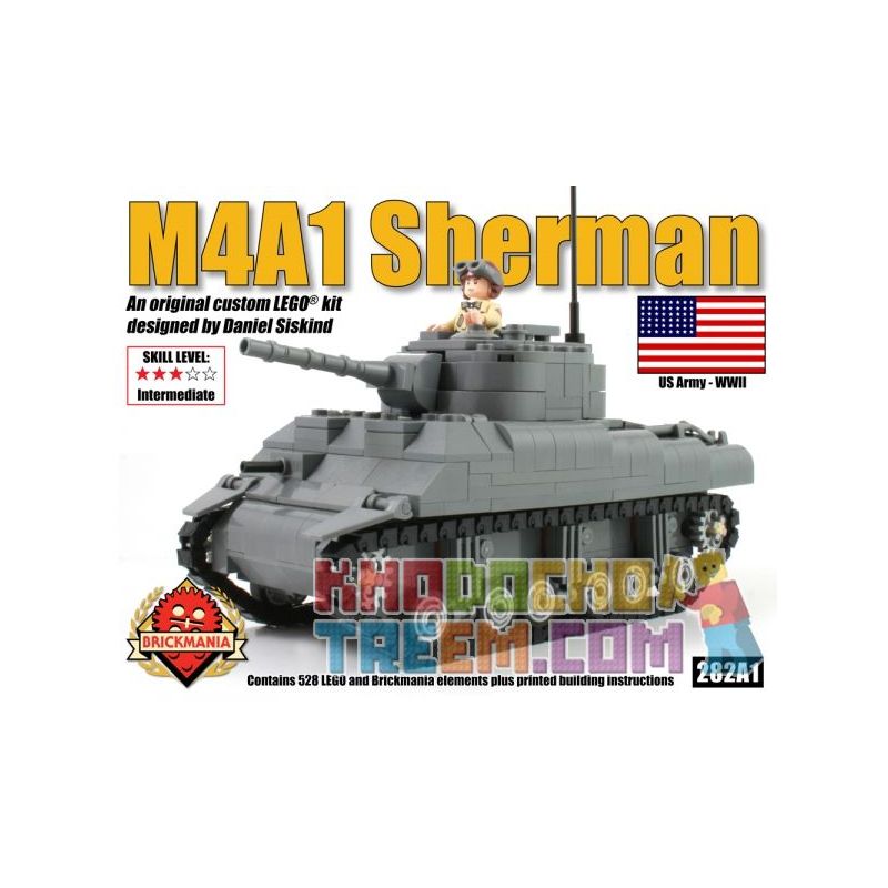 BRICKMANIA 282A1 Xếp hình kiểu Lego MILITARY ARMY M4A1 Sherman Tank Xe Tăng M4A1 Sherman 528 khối BRICKMANIA 282A1 Xếp hình kiểu Lego MILITARY ARMY M4A1 Sherman Tank Xe Tăng M4A1 Sherman 528 khối