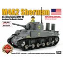 BRICKMANIA 288 non Lego XE TĂNG M4A2 SHERMAN bộ đồ chơi xếp lắp ráp ghép mô hình Military Army M4A2 SHERMAN  Quân Sự Bộ Đội 411 khối